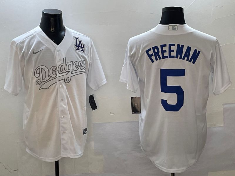 Men Los Angeles Dodgers #5 Freeman White Fashion Edition Game 2025 Nike MLB Jersey style 7